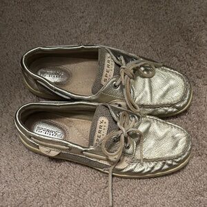 Sperry Metallic Gold Boat Shoes